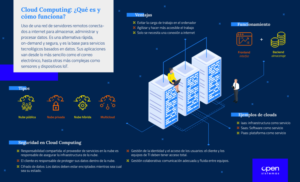 Infografía cloud computing illustration